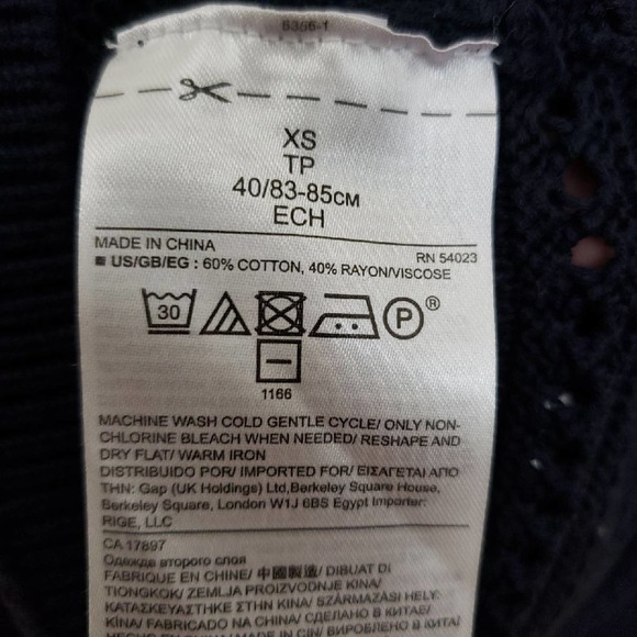 Banana Republic Ruffled Navy Blue Sweater Sz XS - Picture 4 of 4